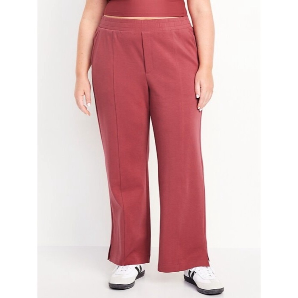 Old Navy High-Waisted Dynamic Fleece Wide-Leg Pants Dusty Pink-Red Size XXL